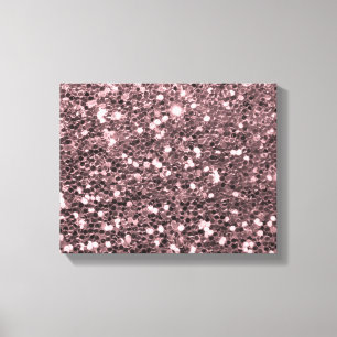Rosa guld- FauxglitterSparkles Canvastryck