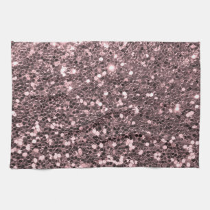 Rosa guld- FauxglitterSparkles Kökshandduk