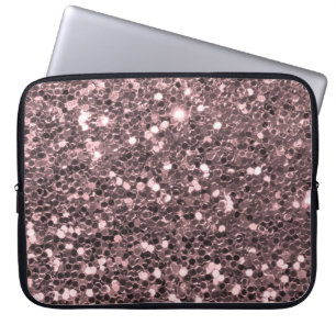 Rosa guld- FauxglitterSparkles Laptop Fodral
