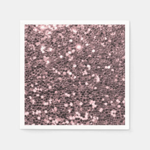 Rosa guld- FauxglitterSparkles Pappersservett
