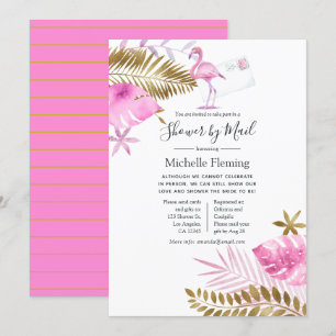 Rosa & Guld Flamingo Möhippa eller Baby Shower by Inbjudningar