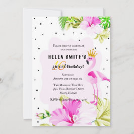 Rosa guld- FlamingoPrincess Tropik Sötsak 16 Inbjudningar