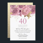 Rosa Guld Flowers 40:e födelsedag Party Inbjudningar<br><div class="desc">Rosa Guld Flowers 40:e födelsedagsinbjudan Se matchningssamling i Niche and Nest Store</div>