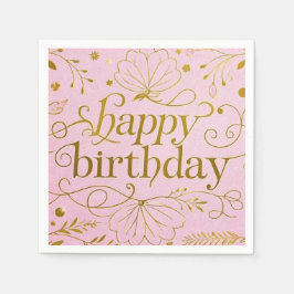 Rosa Guld födelsedag lyxig elegant extravagant Pappersservett
