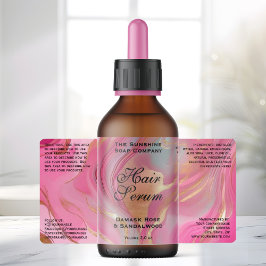 Rosa guld folie kosmetik eller droppflaska etikett fraktsedel