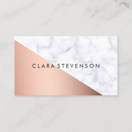 Rosa guld för elegant geometrisk vitmarmor för visitkort