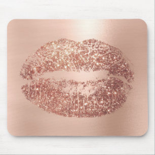 Rosa guld- för glitter för skönhetläppar musmatta