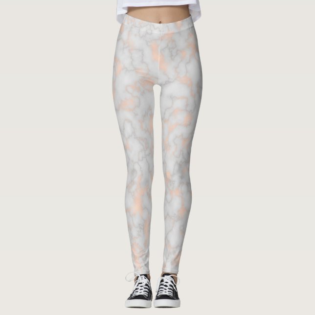 Rosa guld för marmor leggings (Framsida)