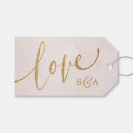 Rosa guld för modernt rodna glitter med presentetikett