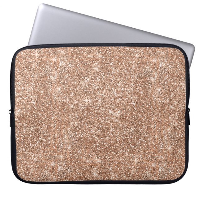 Rosa guld för Sparkly skina glitter Laptop Sleeve (Framsidan)
