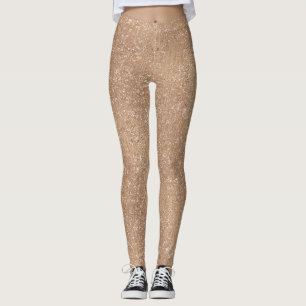 Rosa guld för Sparkly skina glitter Leggings