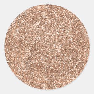 Rosa guld för Sparkly skina glitter Runt Klistermärke
