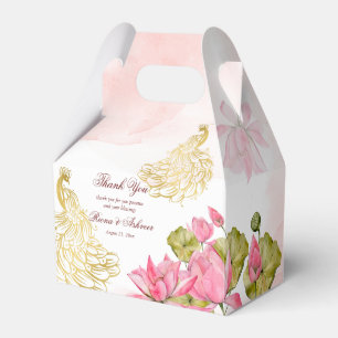 Rosa guld fredsock lotus Indian bröllop tack Presentaskar
