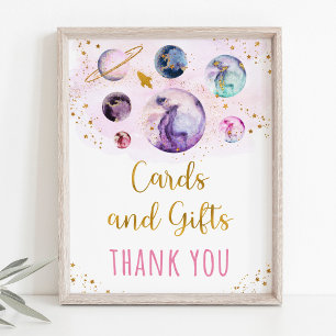 Rosa Guld Galaxy Space Gifts Birthday Sign Poster
