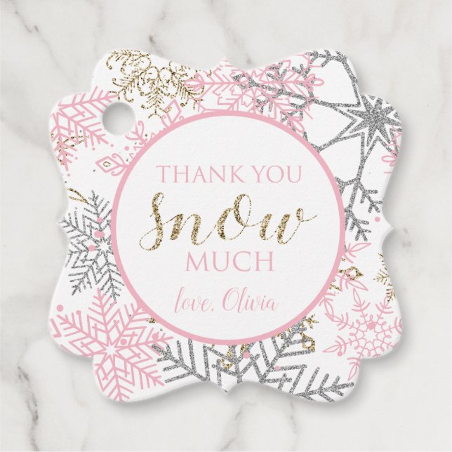 Rosa guld gåvor etiketter (Framsida)