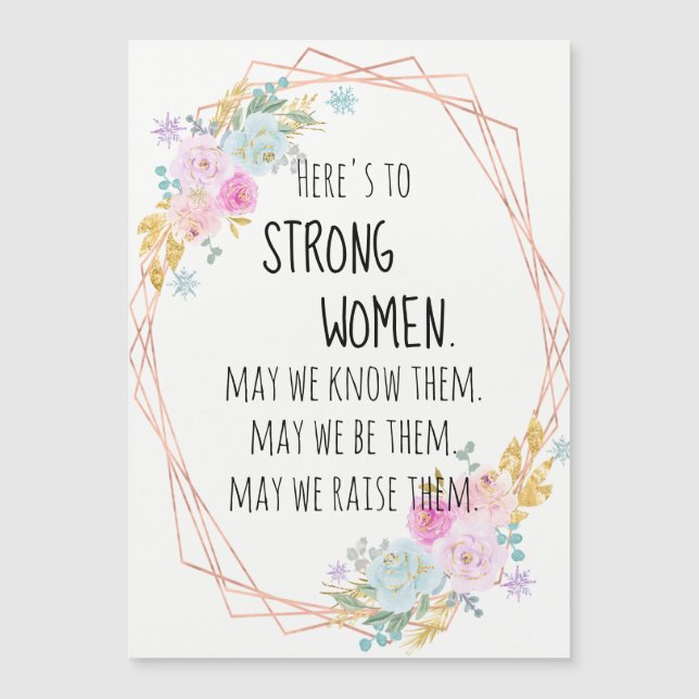 Rosa Guld Geometric Blommigt Starka kvinnor Uppmun (Framsida)