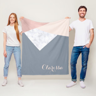 rosa guld- geometrisk grå färgbeige för elegant fleecefilt