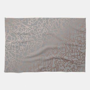 Rosa guld- geometriska mönstergrå färg för ele kökshandduk