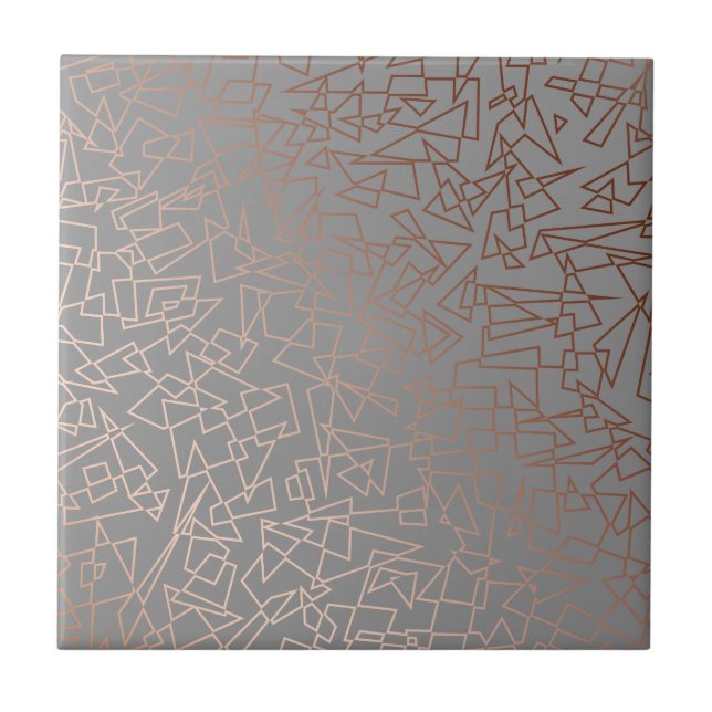 Rosa guld- geometriska mönstergrå färg för elegant kakelplatta (Framsidan)