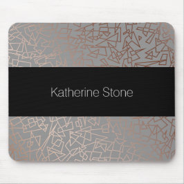 Rosa guld- geometriska mönstergrå färg för elegant musmatta