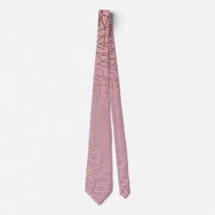 Rosa guld- geometriska mönsterrosor för elegant slips