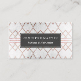 Rosa guld- geometriska trianglar för chic modern visitkort