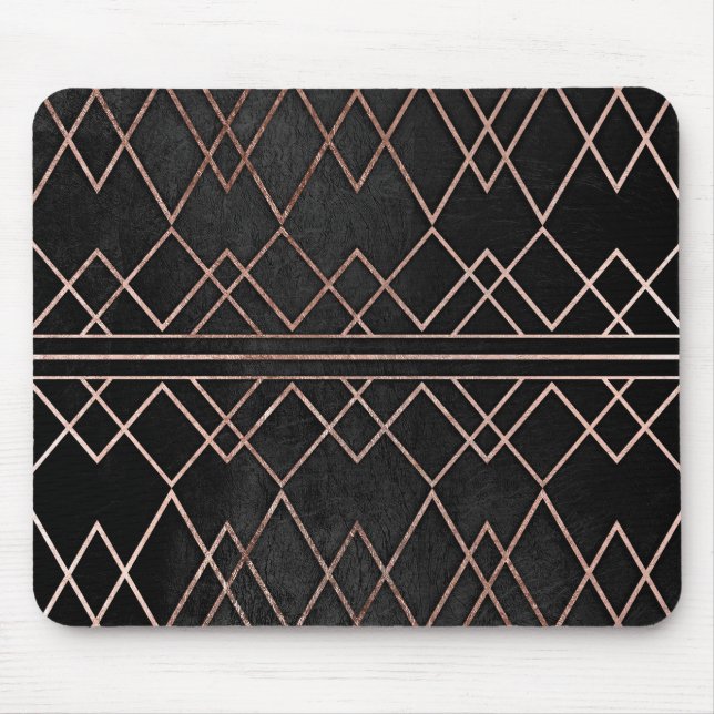 Rosa guld- geometriska trianglar för chic & musmatta (Framsidan)