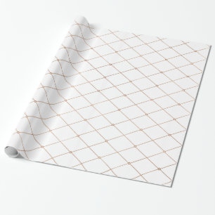 Rosa guld- geometriskt diamantmönster presentpapper