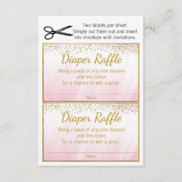 Rosa Guld Girls Diaper Raffle Biljett