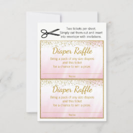Rosa Guld Girls Diaper Raffle Biljett