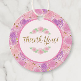Rosa Guld Girly Ro Baby Shower Tack Gåvor Etiketter