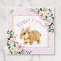 Rosa & Guld Glad påsk Bunny