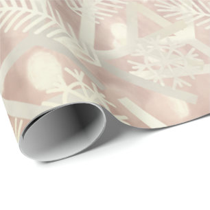 Rosa guld- glädje för Snowflake för Presentpapper