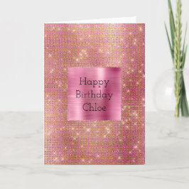 Rosa Guld Glam Gnistra Kort