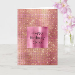 Rosa Guld Glam Gnistra Kort