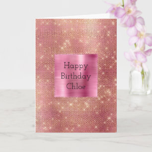 Rosa Guld Glam Gnistra Kort