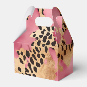 Rosa Guld Glam Leopard Presentaskar