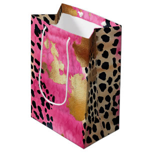 Rosa Guld Glam Leopard Print Abstrakt
