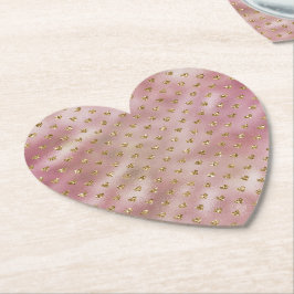 Rosa Guld Glam Ombre Guld Glitter Hearts Underlägg Papper