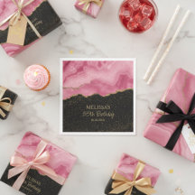 Rosa Guld Glitter Abstrakt Akvarell Marmor