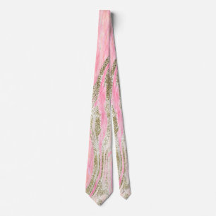 Rosa Guld Glitter Abstrakt Marmor Mönster Trendig Slips