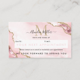  Rosa Guld Glitter Agate Marble Monogram Cute Tidsbeställning Kort