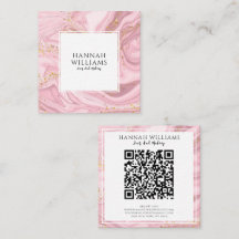 Rosa & Guld Glitter Agate Qr Code Modern unik