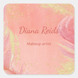 Rosa guld glitter, användarnamn fyrkantigt klistermärke