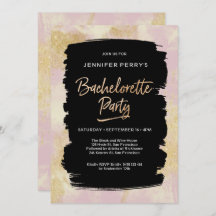 Rosa guld glitter Bachelorette-partiets inbjudan