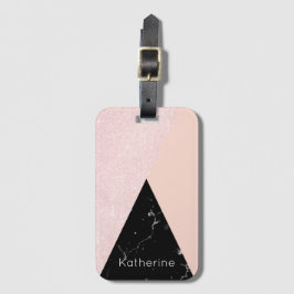 Rosa guld- glitter- & baksidamarmor för elegant bagagebricka