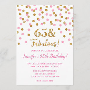 Rosa Guld Glitter confetti 65 och Fabulous Inbjudningar