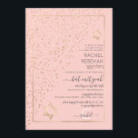 Rosa Guld Glitter diagonal konfetti Bat mitzvah Inbjudningar<br><div class="desc">Den här eleganten och den unika Bat mitzvah inbjudan är idealiska för ett klassigt och formellt evenemang. Den har en faux tryckt glatt guld glitter-konfekt som sprinklats diagonalt över inbjudan ovanpå en tunn guld-rektangel gräns med rosa. Det är chic, modern, lyxig, söt, enkel och trendig. perfekten är designad för din...</div>