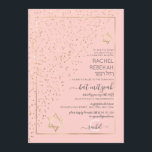 Rosa Guld Glitter diagonal konfetti Bat mitzvah Inbjudningar<br><div class="desc">Den här eleganten och den unika Bat mitzvah inbjudan är idealiska för ett klassigt och formellt evenemang. Den har en faux tryckt glatt guld glitter-konfekt som sprinklats diagonalt över inbjudan ovanpå en tunn guld-rektangel gräns med rosa. Det är chic, modern, lyxig, söt, enkel och trendig. perfekten är designad för din...</div>