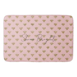  Rosa Guld Glitter-diamanter Badrumsmatta